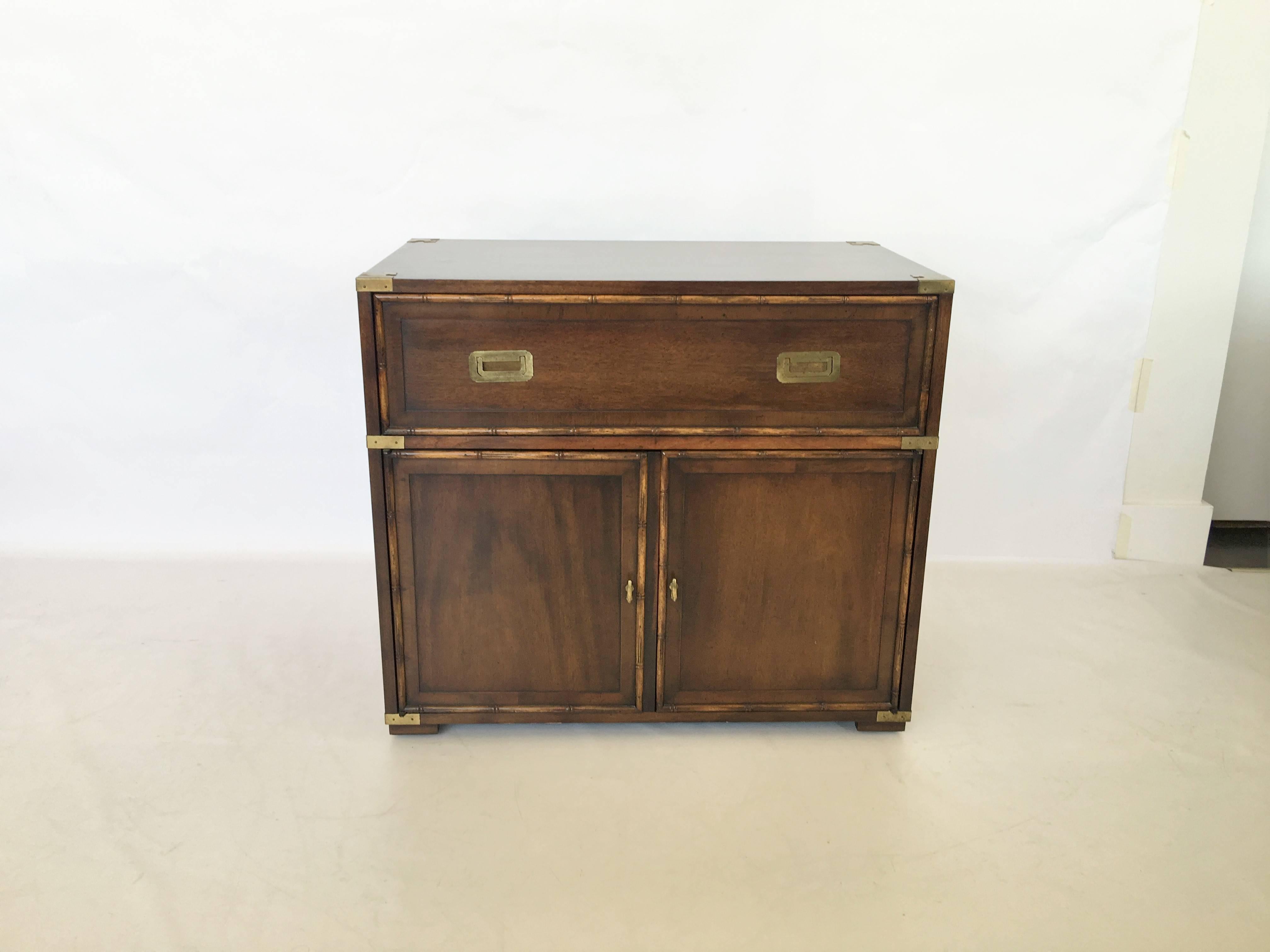 Pair of Campaign Dressers by Hekman Furniture For Sale 5