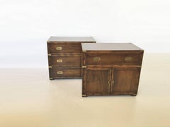 Pair of Campaign Dressers by Hekman Furniture