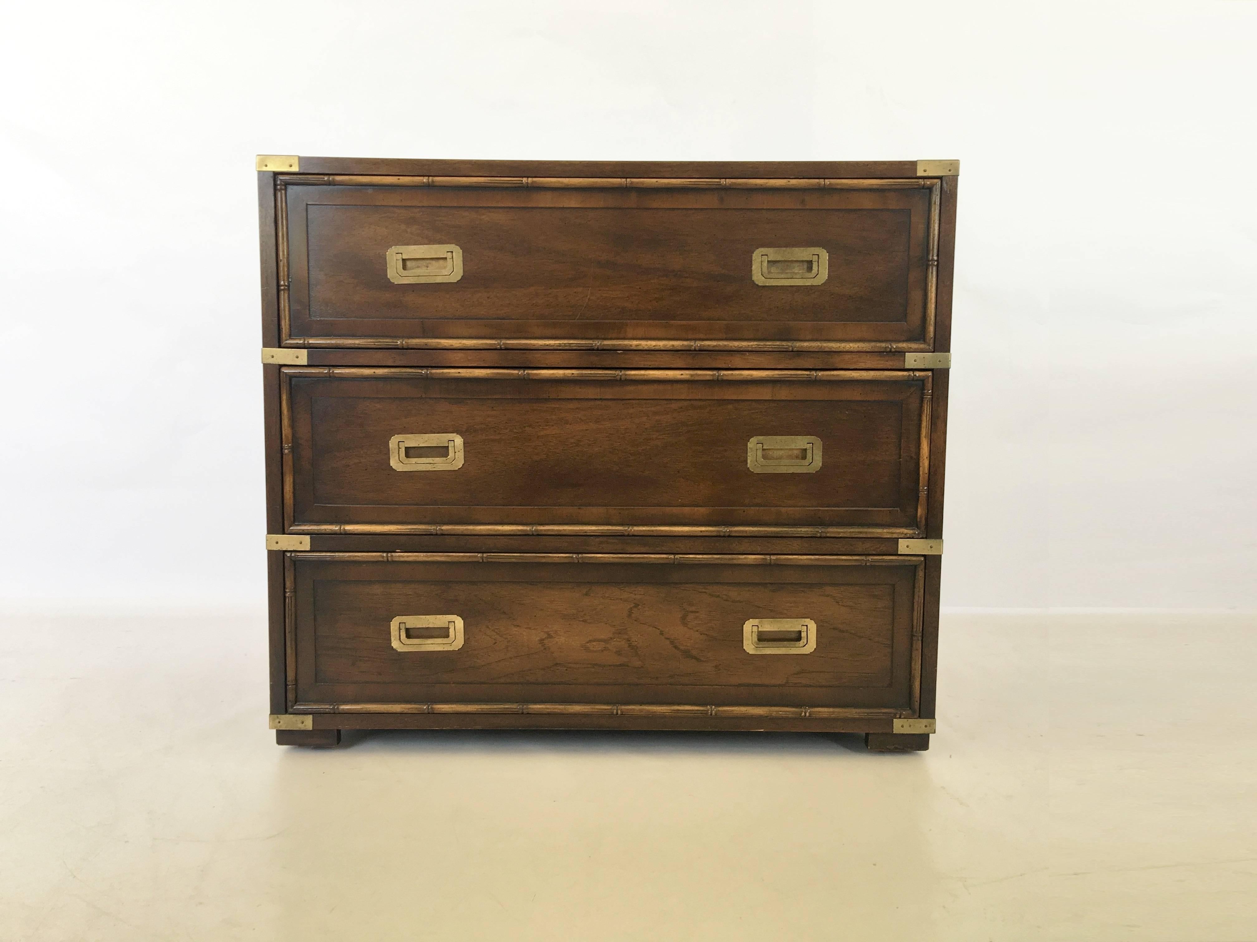 American Pair of Campaign Dressers by Hekman Furniture For Sale