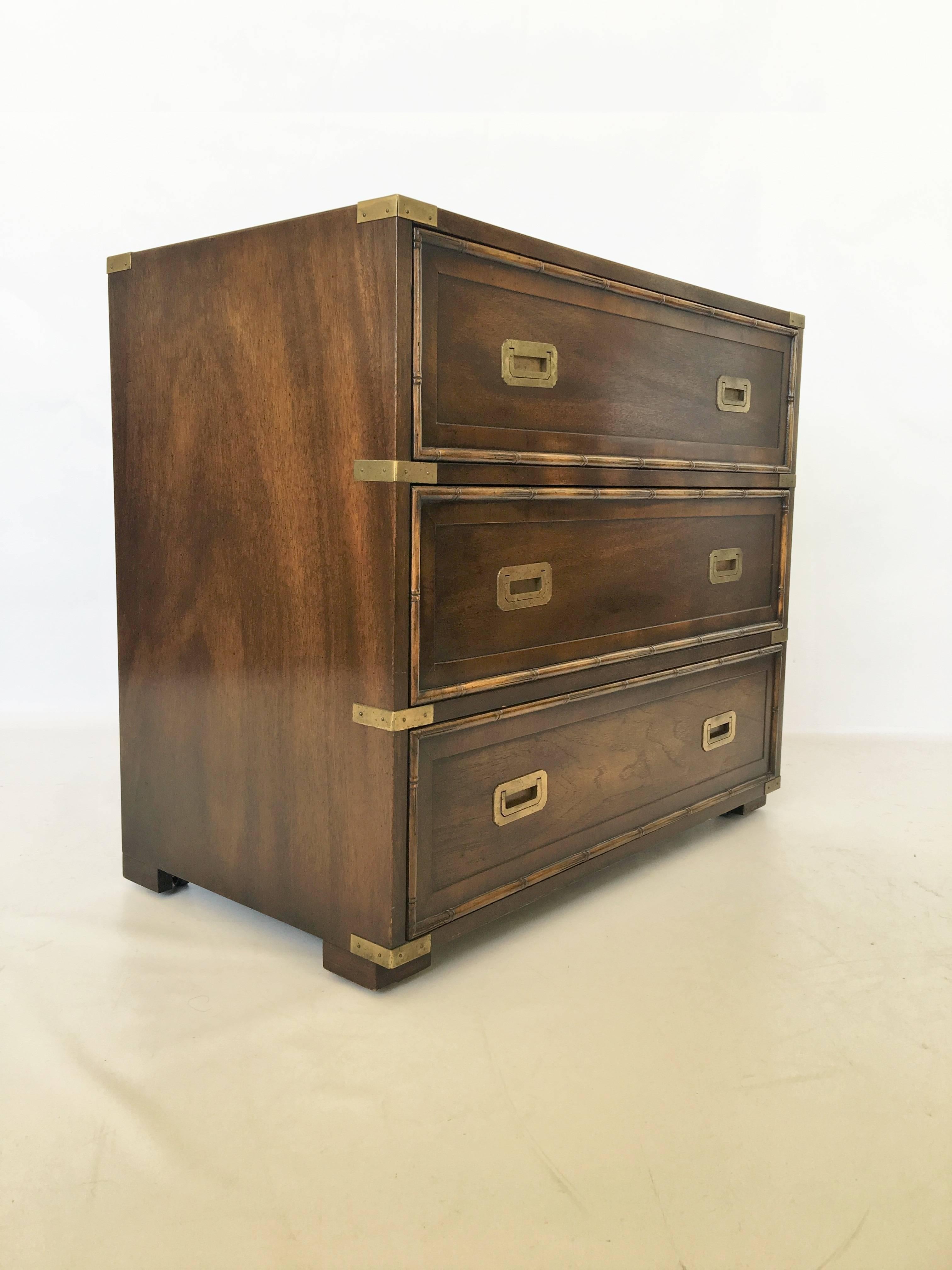 Mid-20th Century Pair of Campaign Dressers by Hekman Furniture For Sale