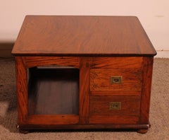 Pair Of Campaign End Tables Or Bedside Tables - England
