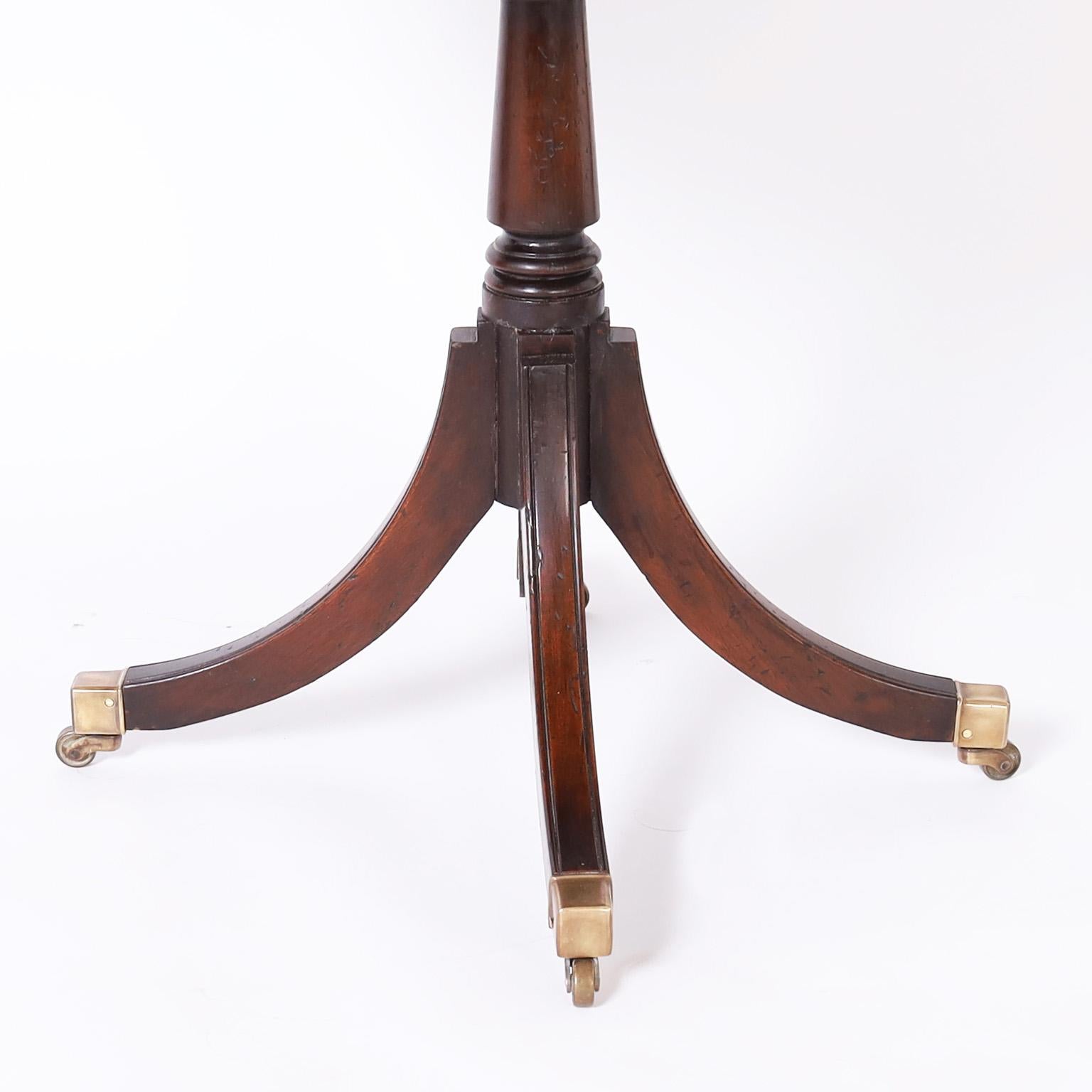 Pair of Campaign Leather Top Tables or Stands For Sale 2
