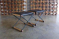 Pair of Campaign Stools by Cleo Baldon for Terra