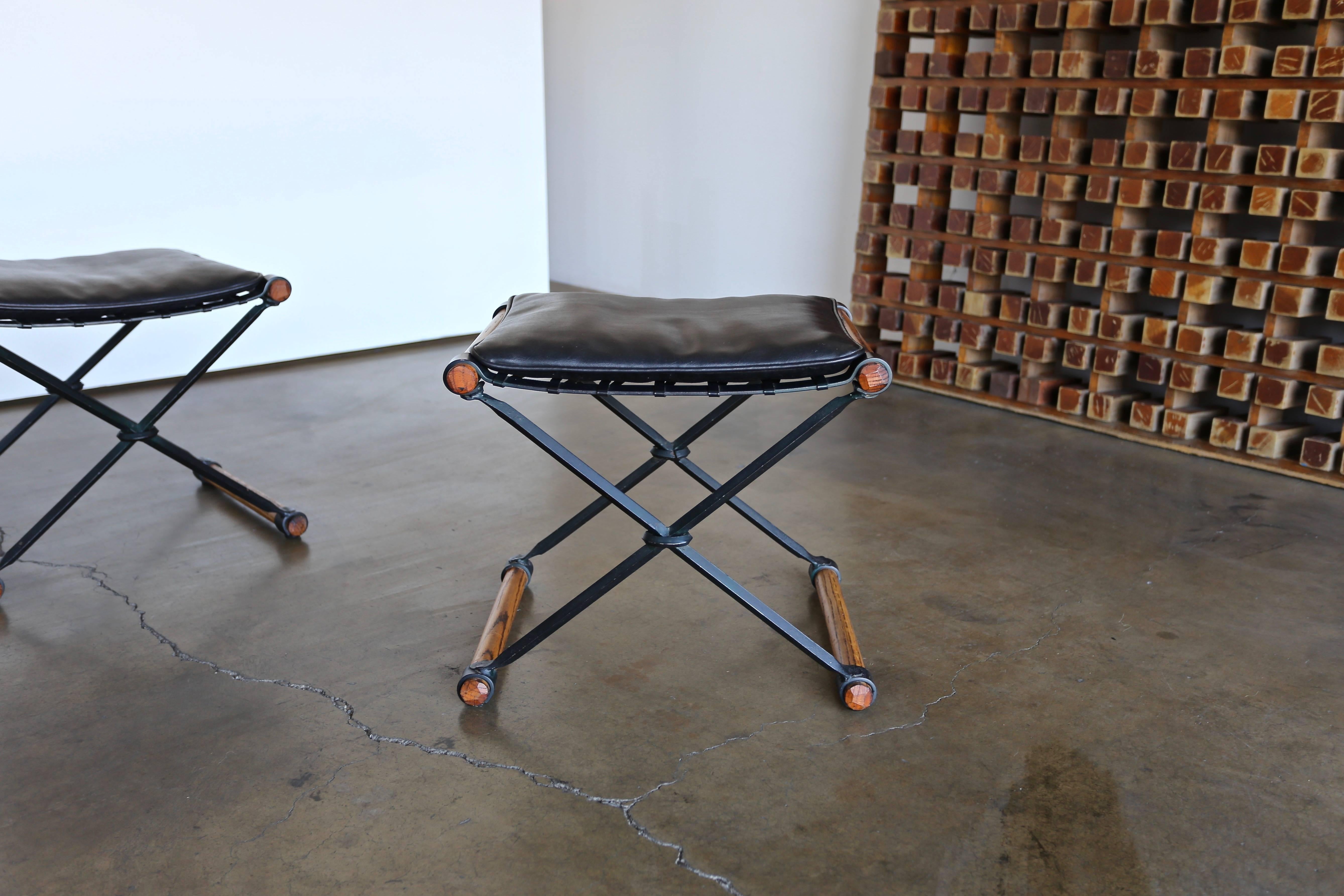 Pair of Campaign Stools by Cleo Baldon for Terra 1