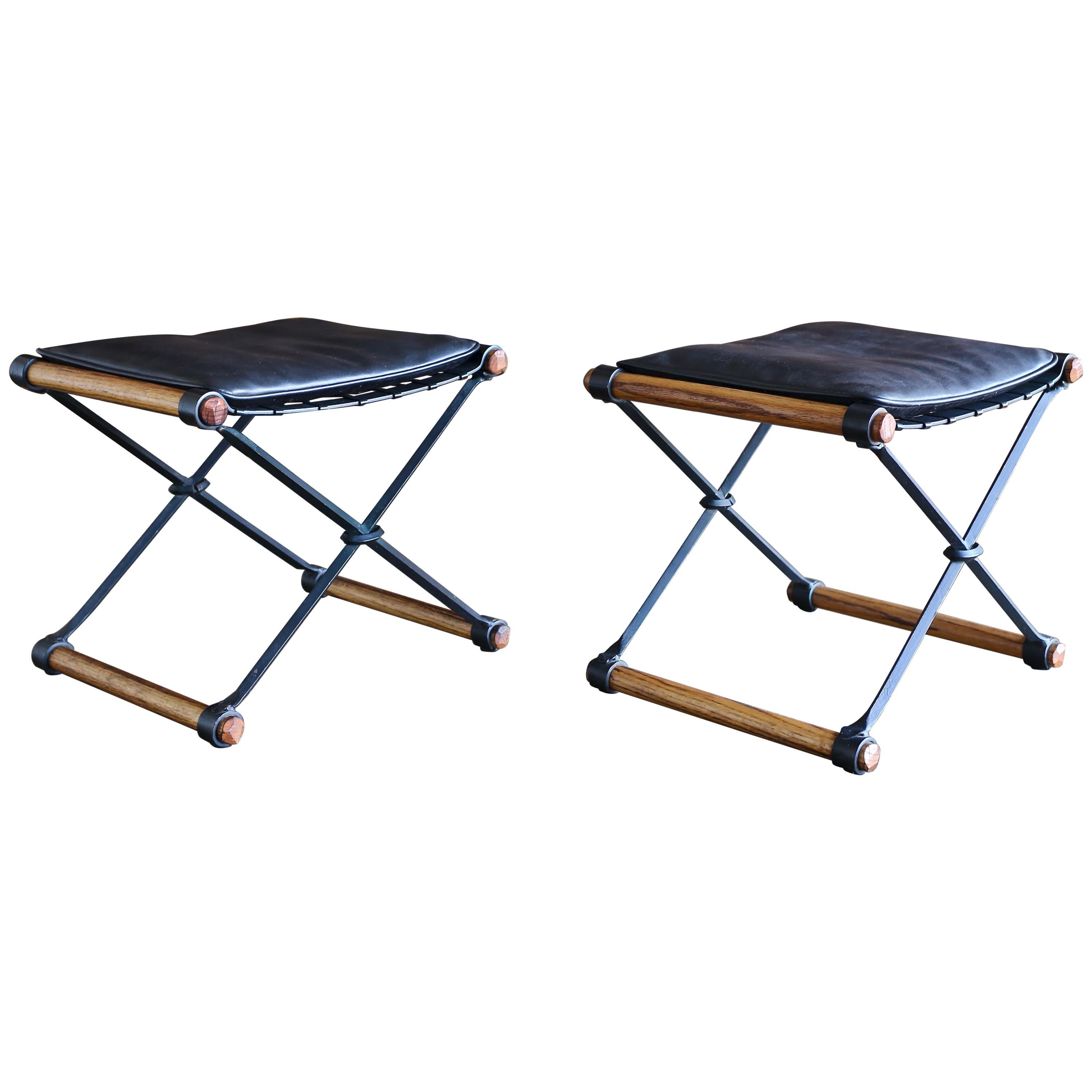 Pair of Campaign Stools by Cleo Baldon for Terra