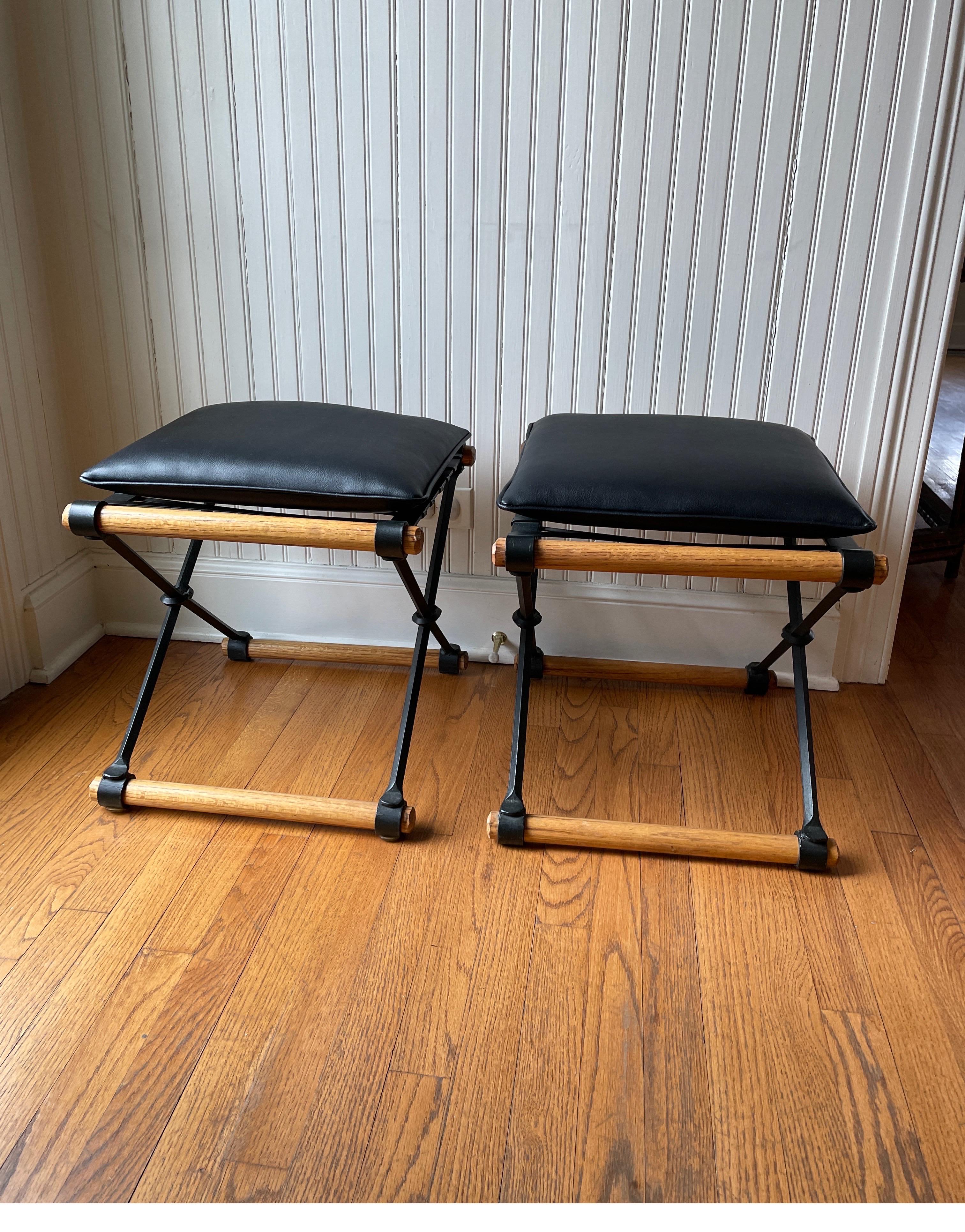 Late 20th Century Pair of Campaign Stools by Cleo Baldon for Terra Furniture