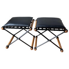 Pair of Campaign Stools by Cleo Baldon for Terra Furniture