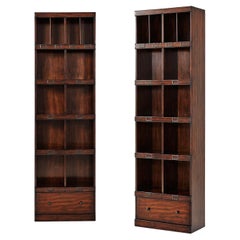 Pair of Campaign Style Bookcases
