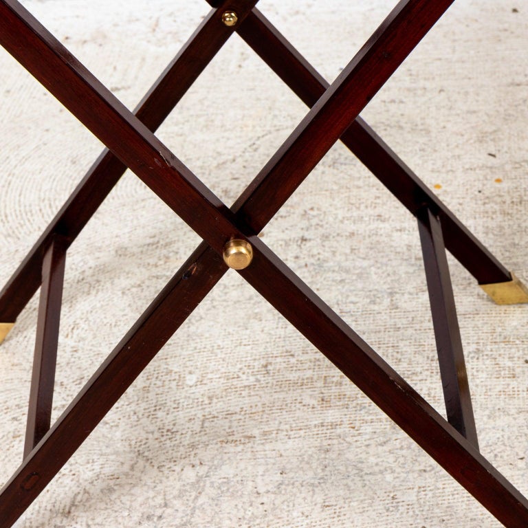 Pair of Campaign Style Brass Gallery Folding Side Tables For Sale at ...