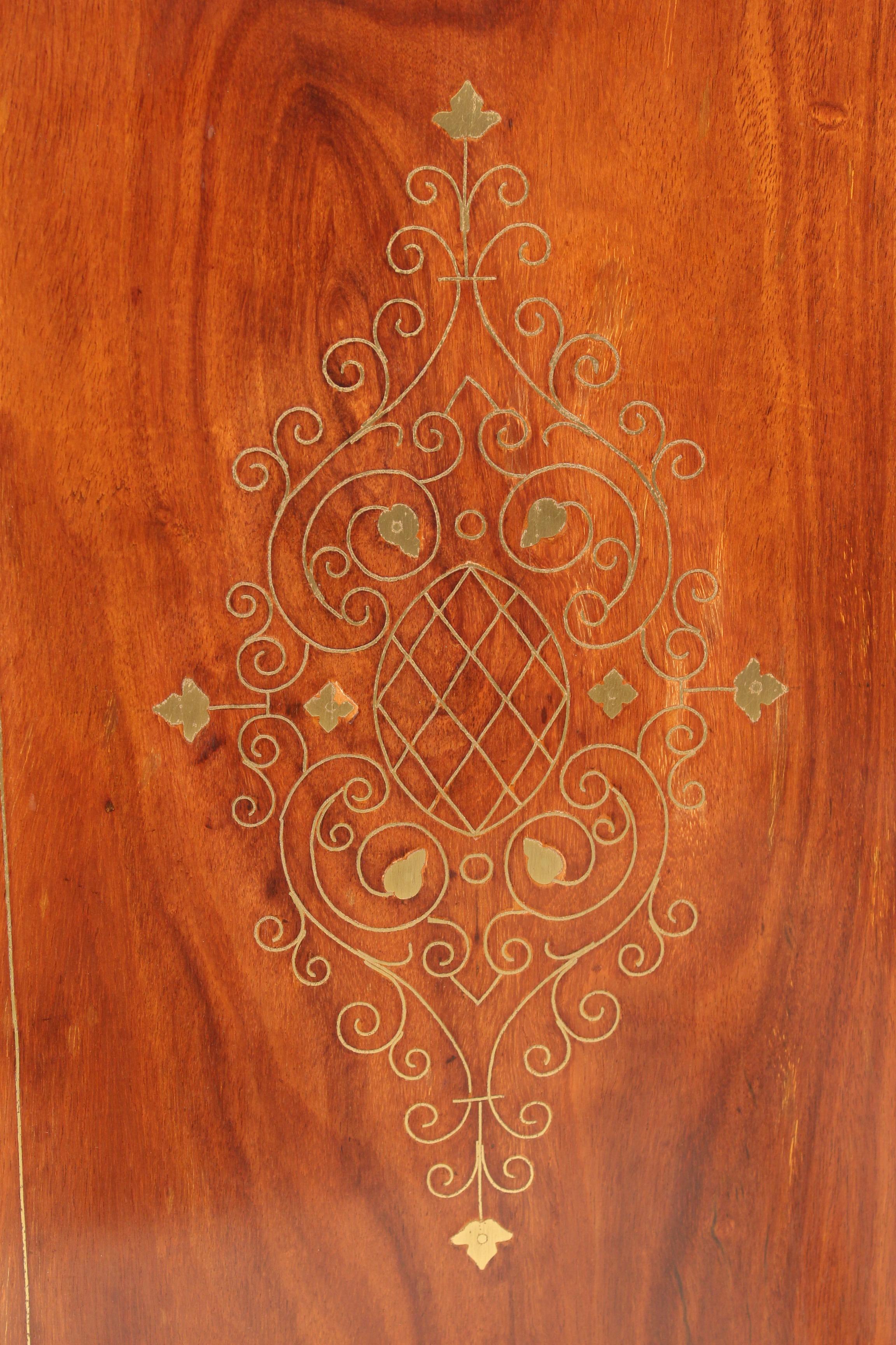 Pair of Campaign Style Brass Inlaid Chests of Drawers 3