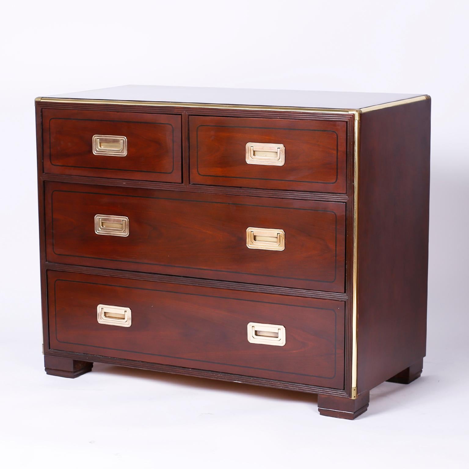 American Pair of Campaign Style Chests