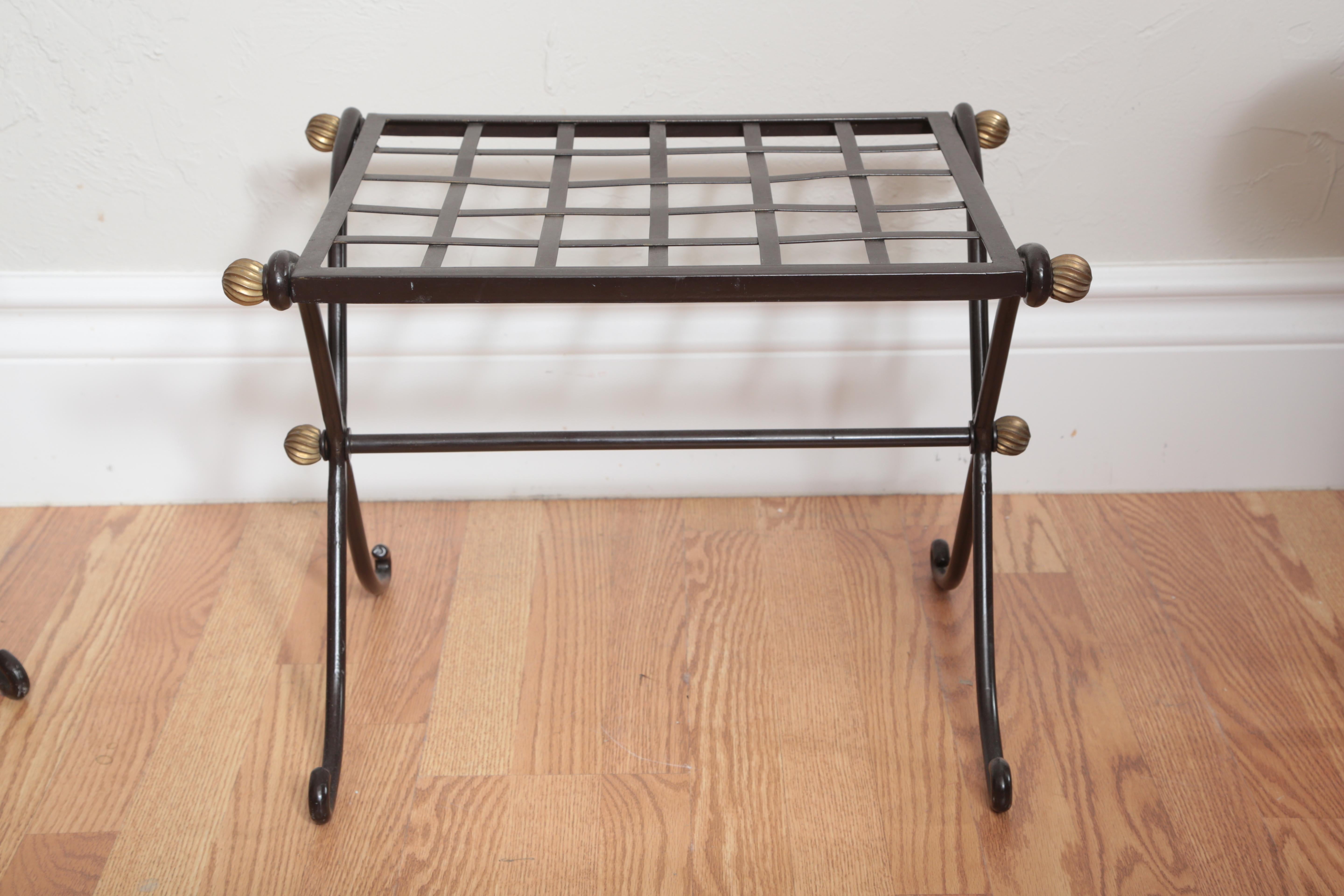 Pair of Campaign Style Iron Benches 5