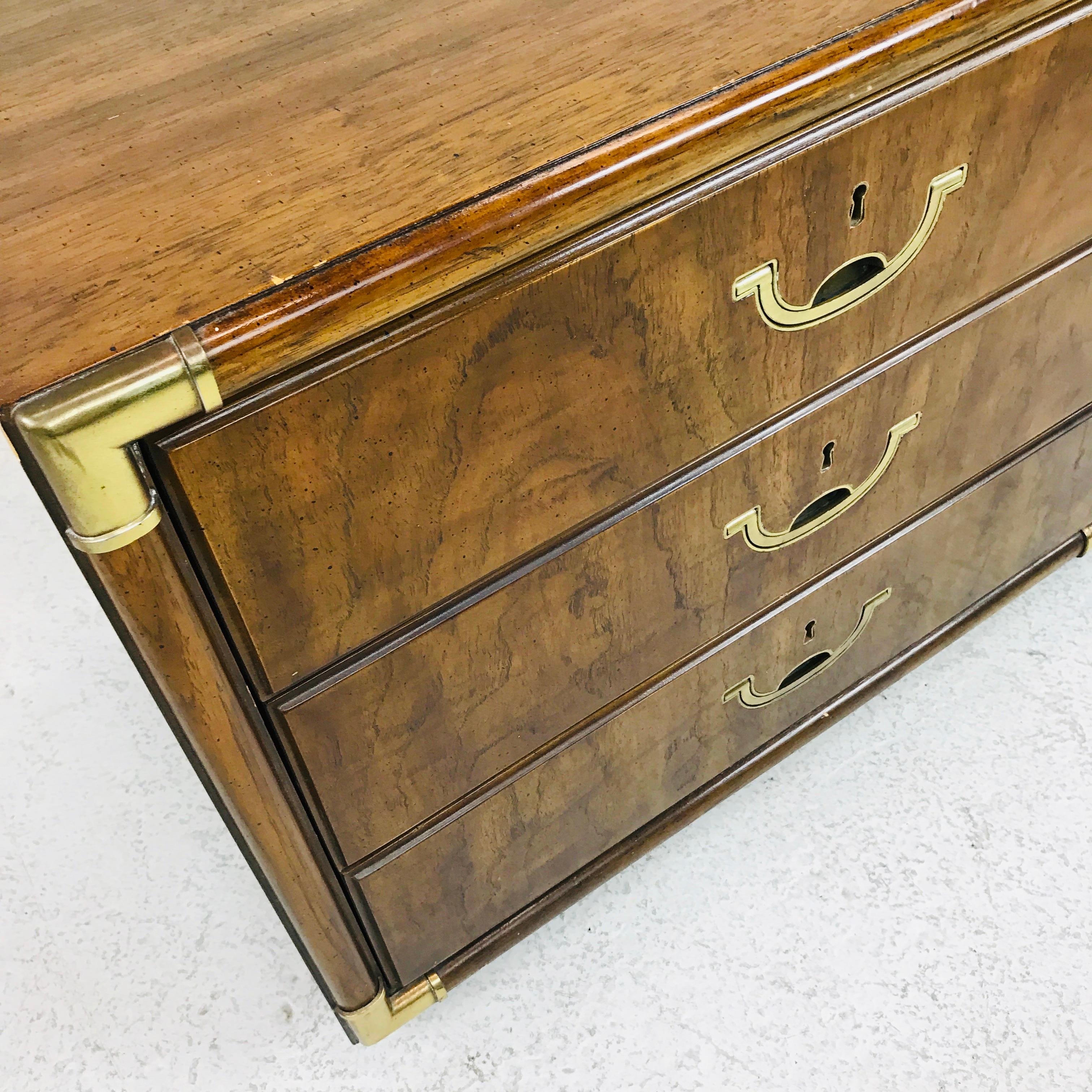 Late 20th Century Pair of Campaign Style Nightstands
