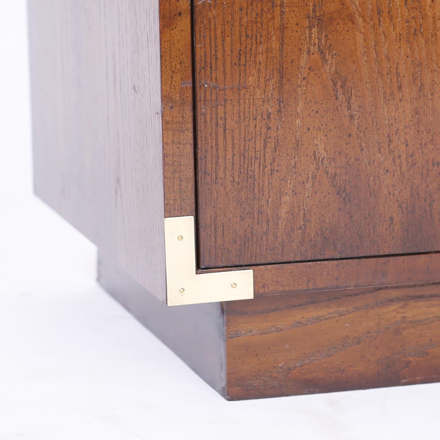 20th Century Pair of Campaign Style Nightstands