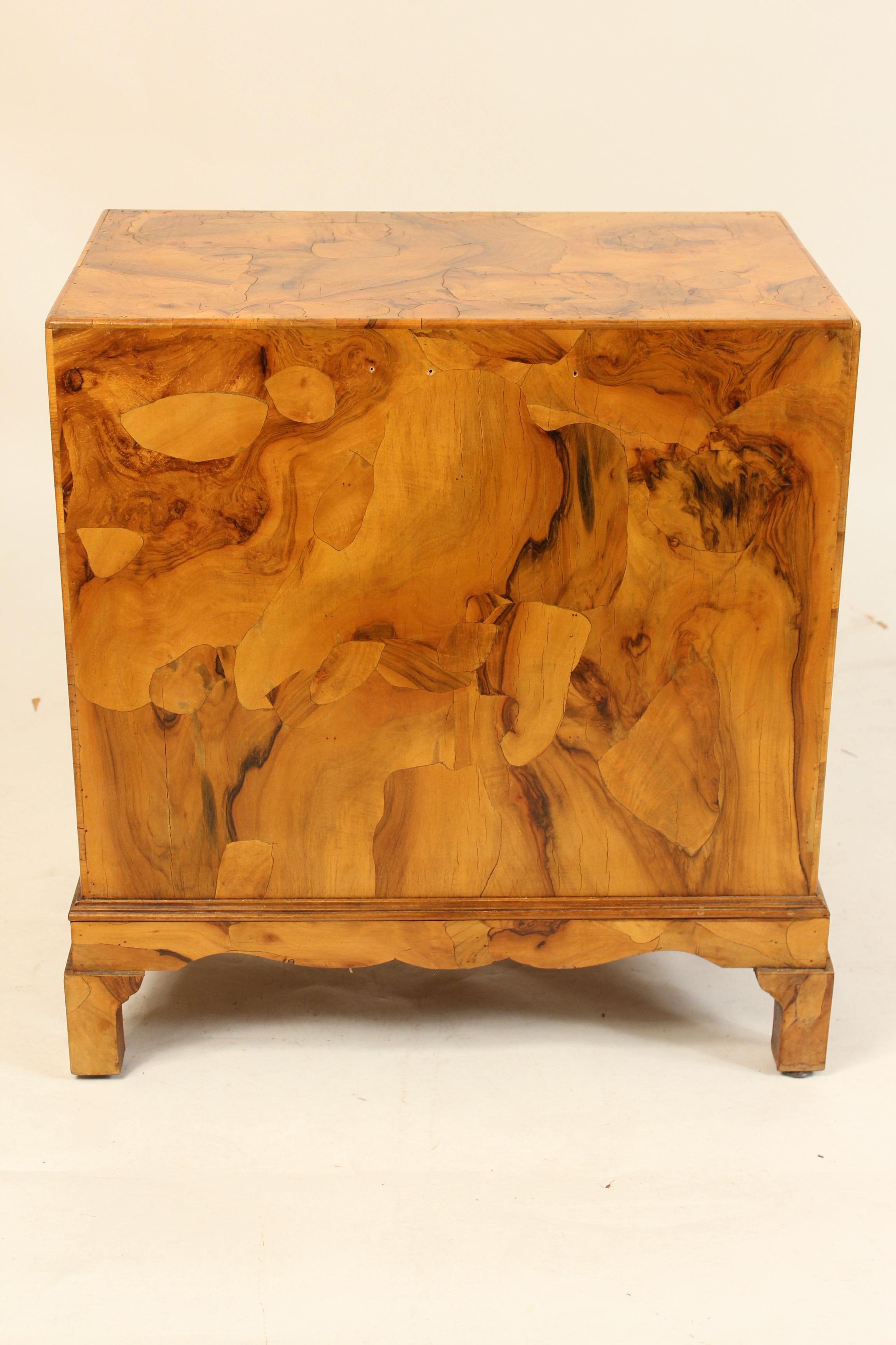 Pair of Campaign Style Olive Wood Occasional Commodes In Good Condition In Laguna Beach, CA