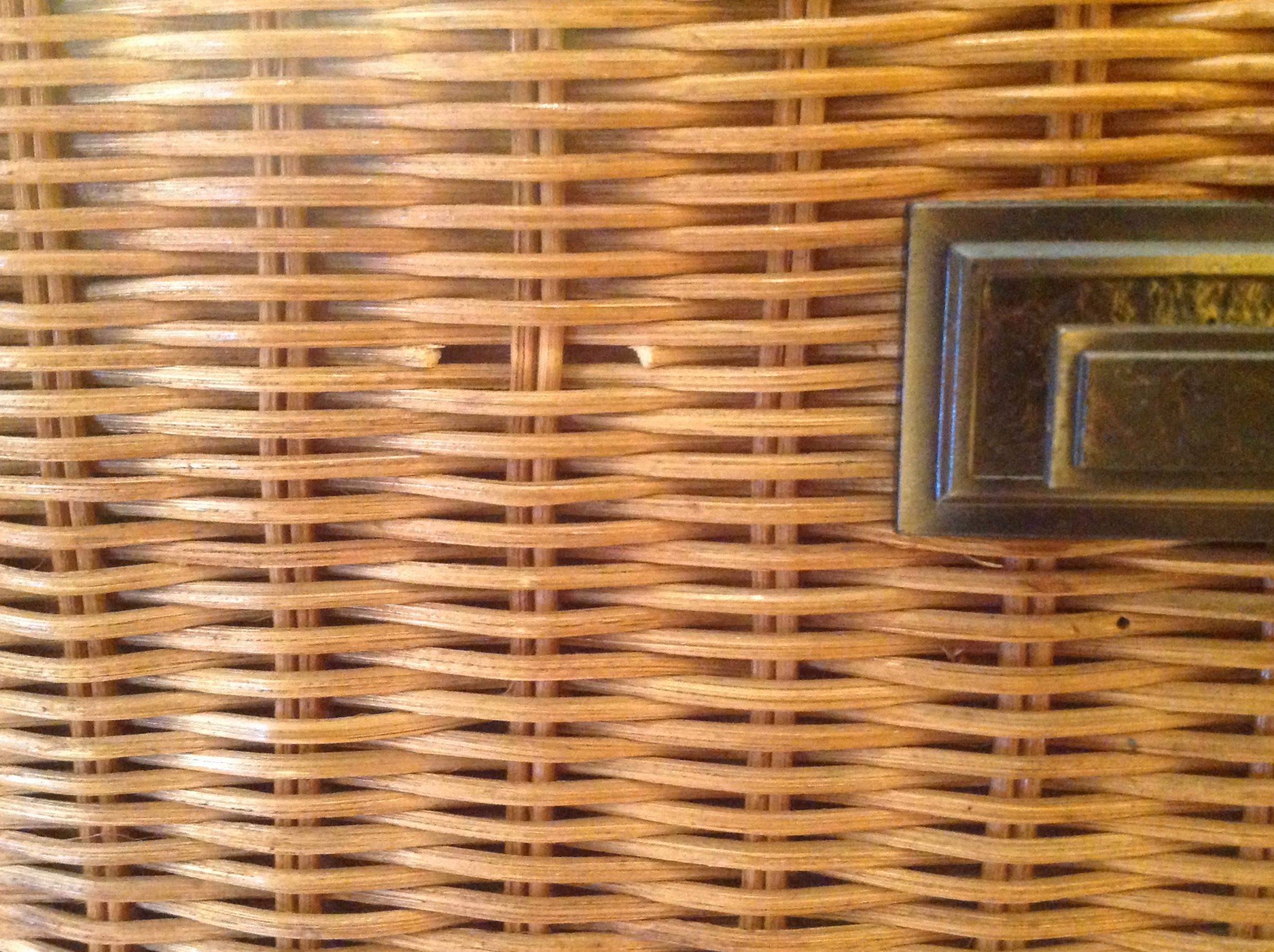 Pair of Campaign Style Wicker / Rattan Chests of Drawers 6