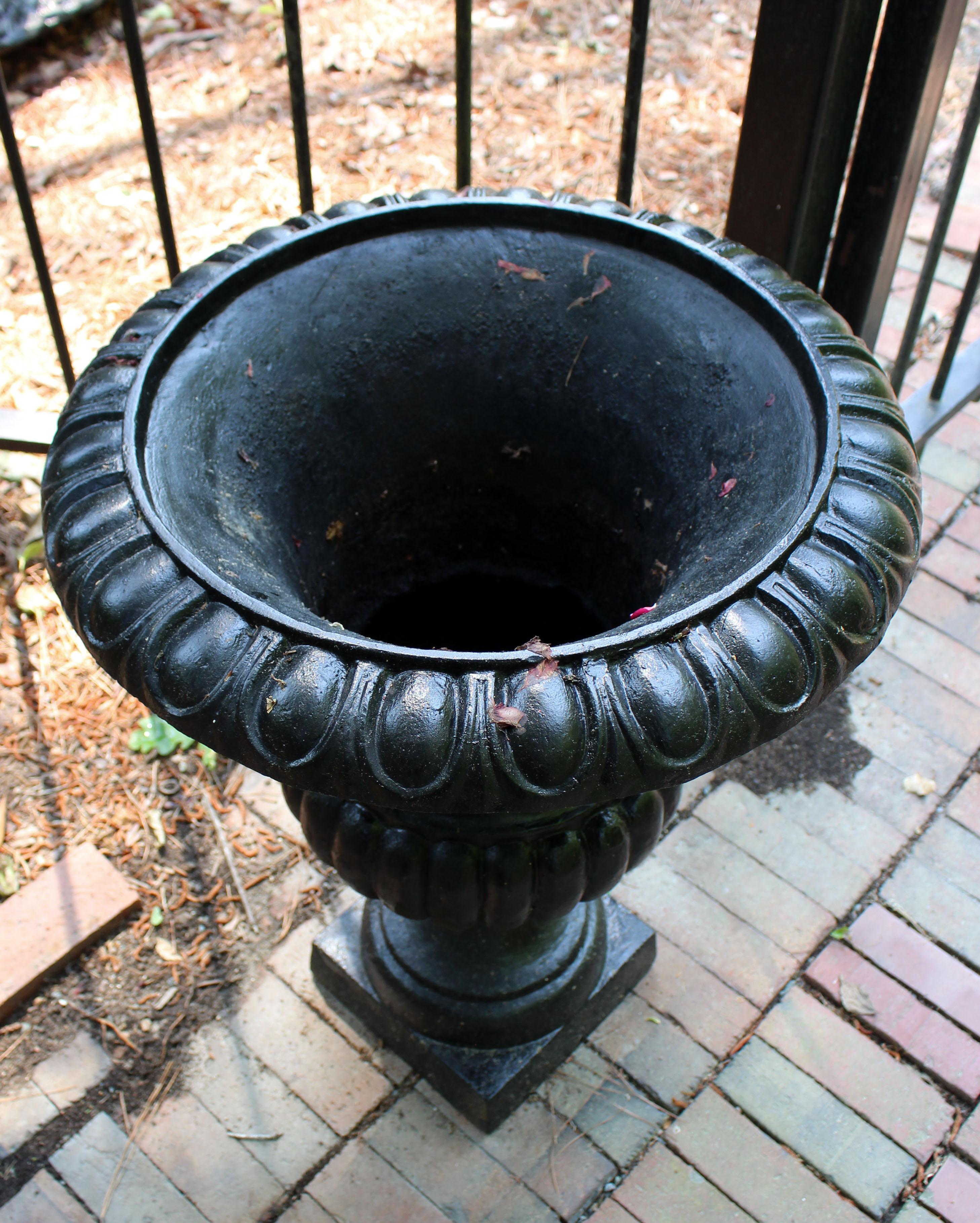 black outdoor planter