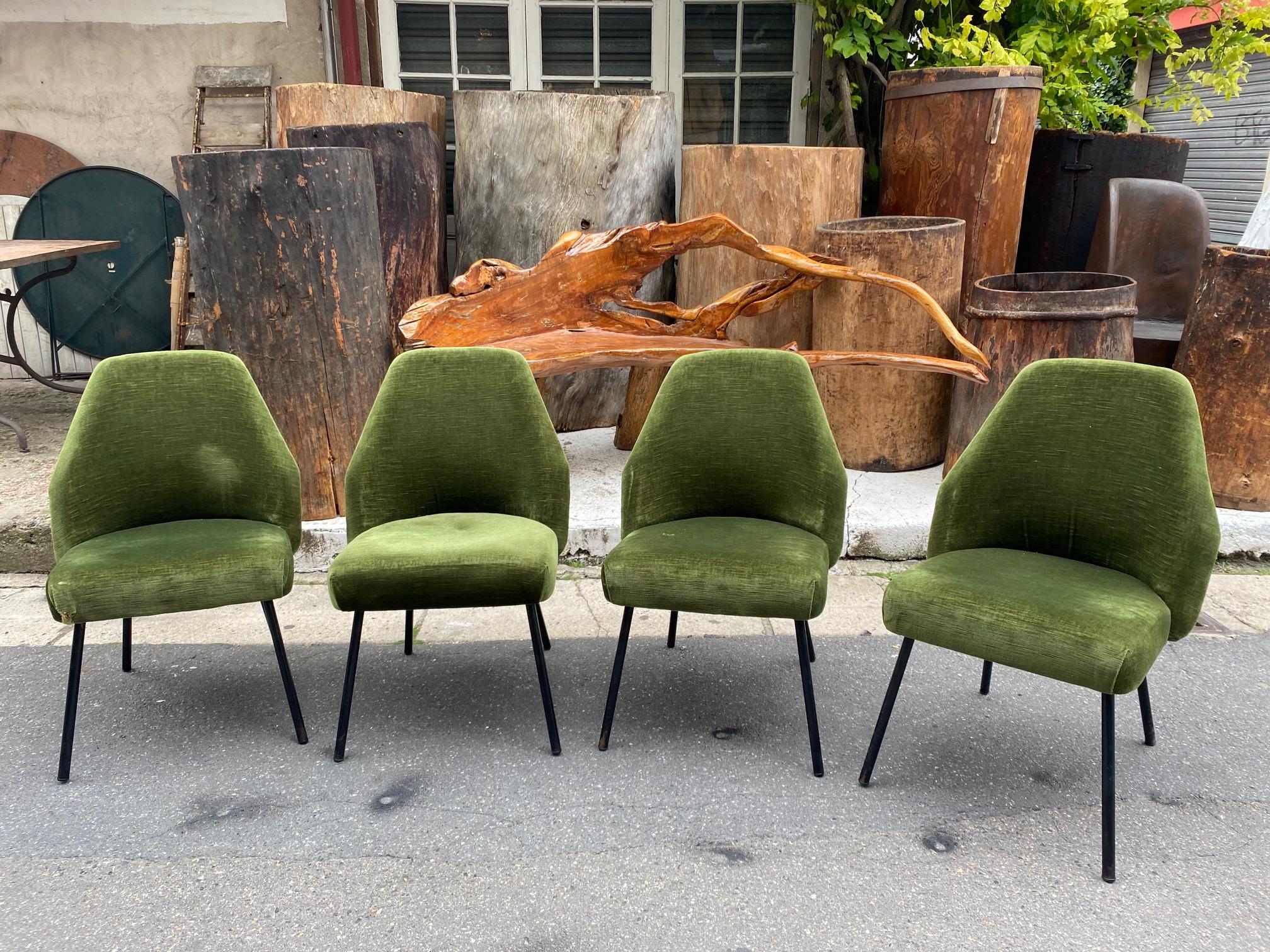 Pair of Campanula Chairs by Carlo Pagani for Arflex, Italy, 1950s 8
