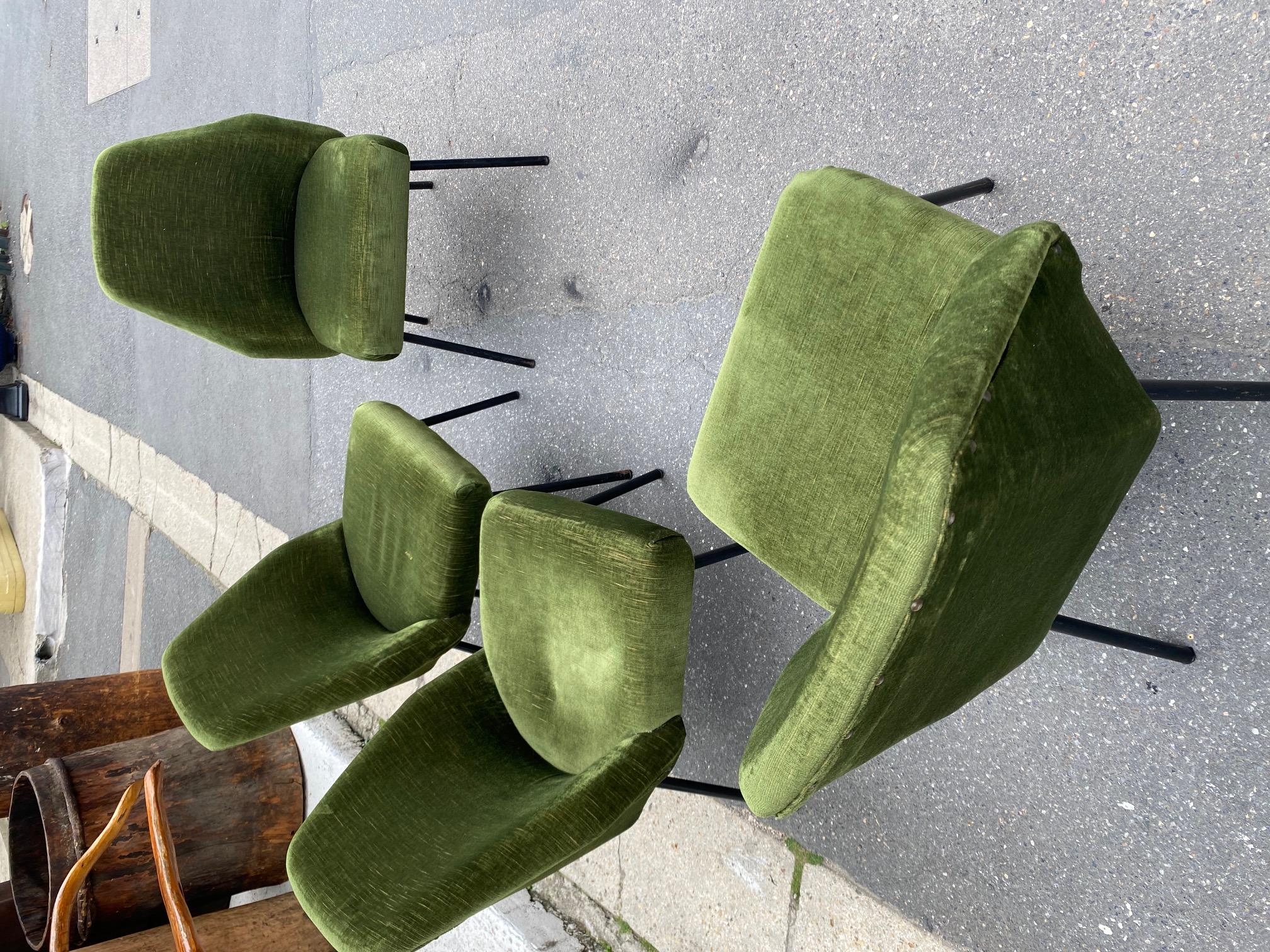 Pair of Campanula Chairs by Carlo Pagani for Arflex, Italy, 1950s 10