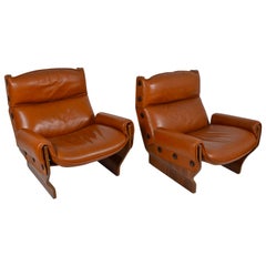 Pair of Canada Lounge Chairs by Osvaldo Borsani in Rosewood, Tecno, circa 1965