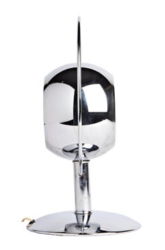 Pair of Canadian Mid-Century Large Chrome Saturn Eyeball Table/Console Lamps