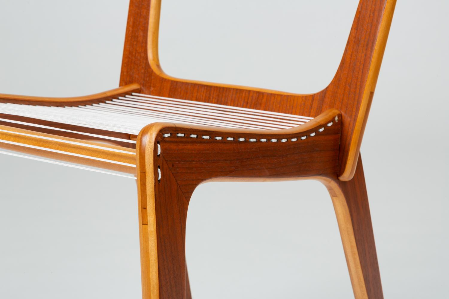 Pair of Canadian Modernist Cord Chairs by Jacques Guillon 5