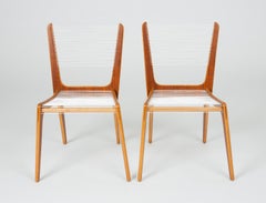 Ein Paar kanadische Modernist Cord Chairs von Jacques Guillon