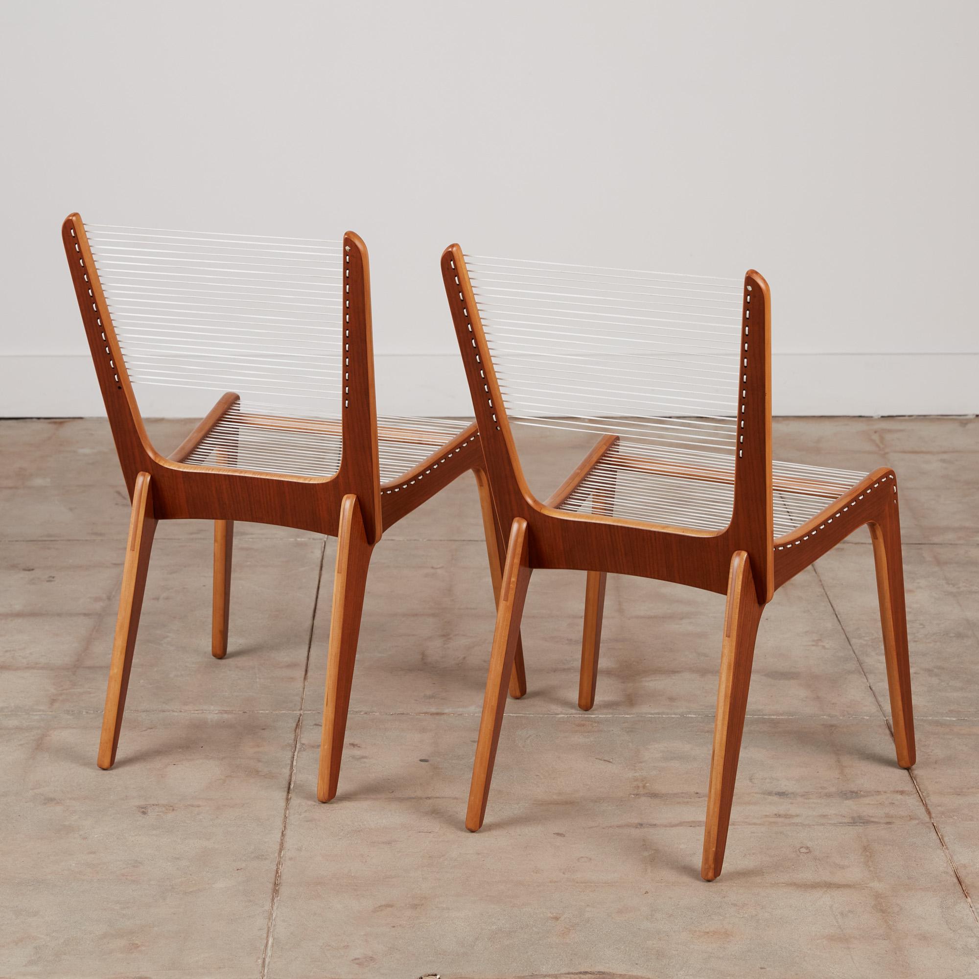 Mid-20th Century Pair of Canadian Modernist Cord Chairs by Jacques Guillon