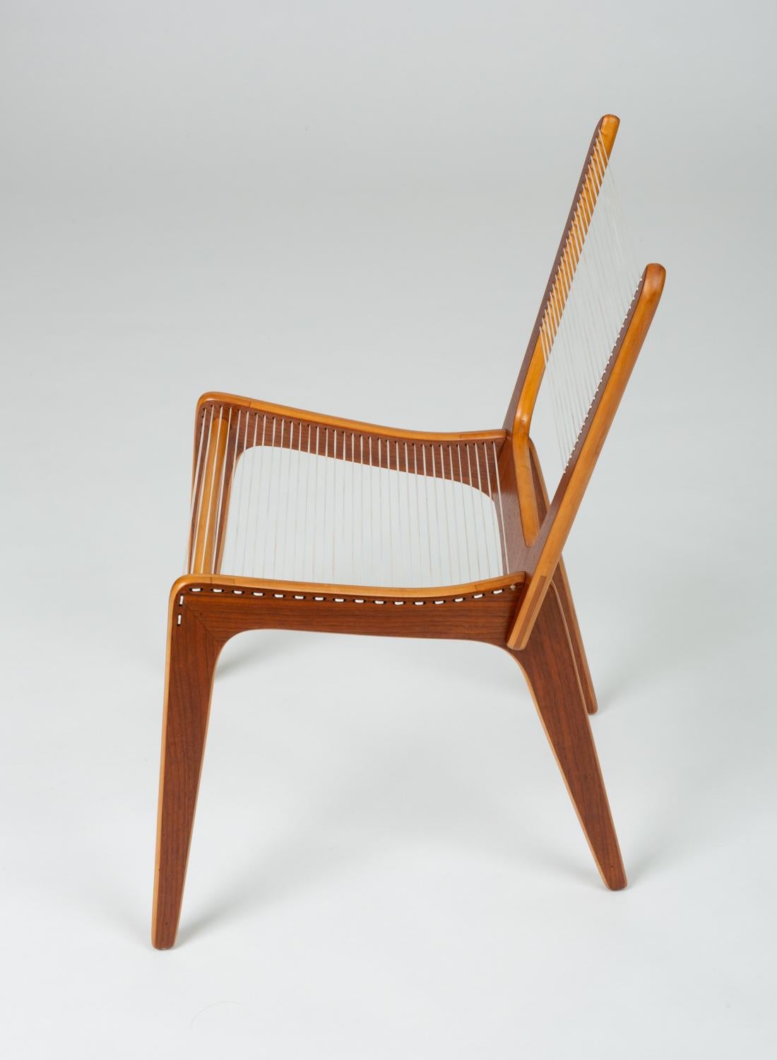 Mid-20th Century Pair of Canadian Modernist Cord Chairs by Jacques Guillon