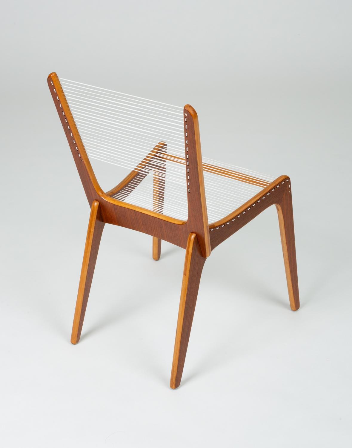 Nylon Pair of Canadian Modernist Cord Chairs by Jacques Guillon