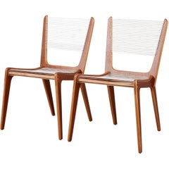 Pair of Canadian Modernist Cord Chairs by Jacques Guillon