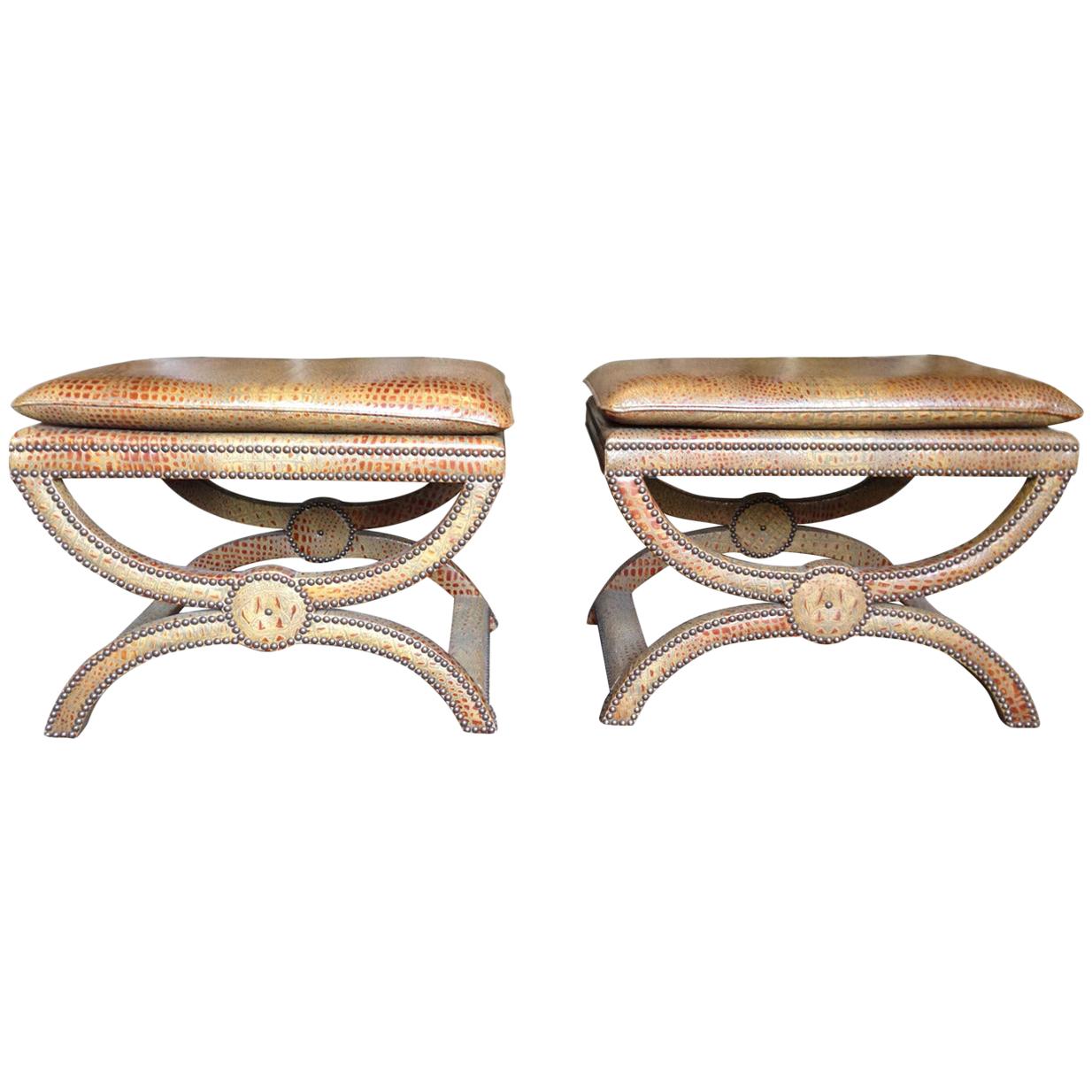 Pair of Candace Barnes Now Benches / Stools