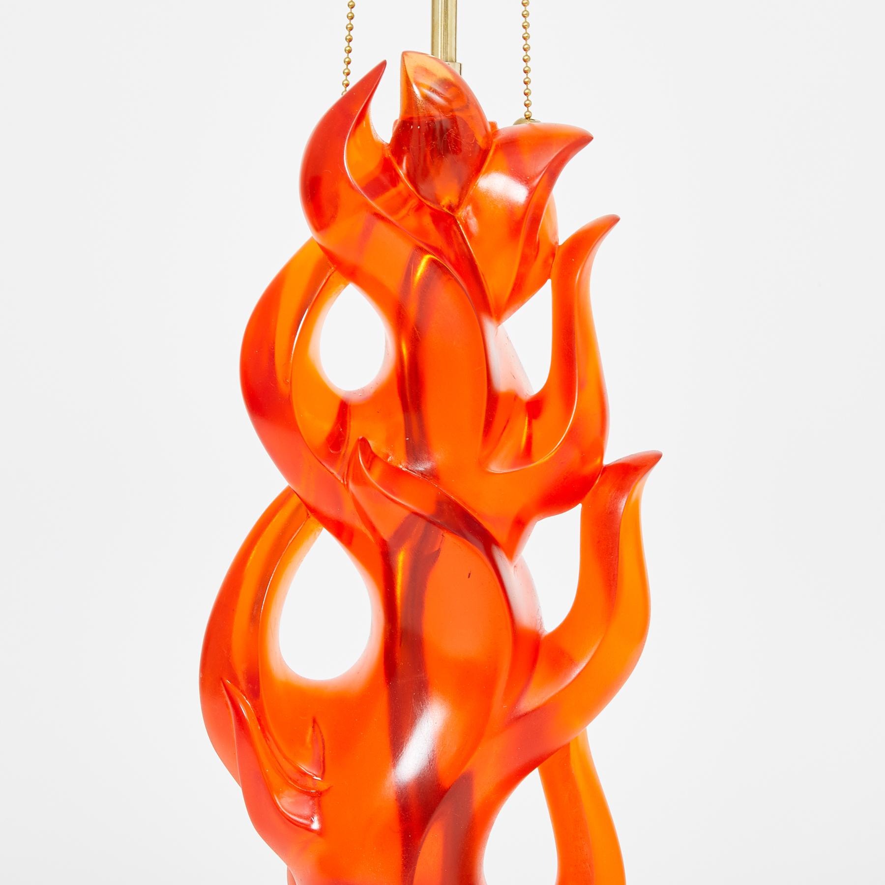 Modern Pair of Candela Lamps in Coral by David Duncan Studio For Sale