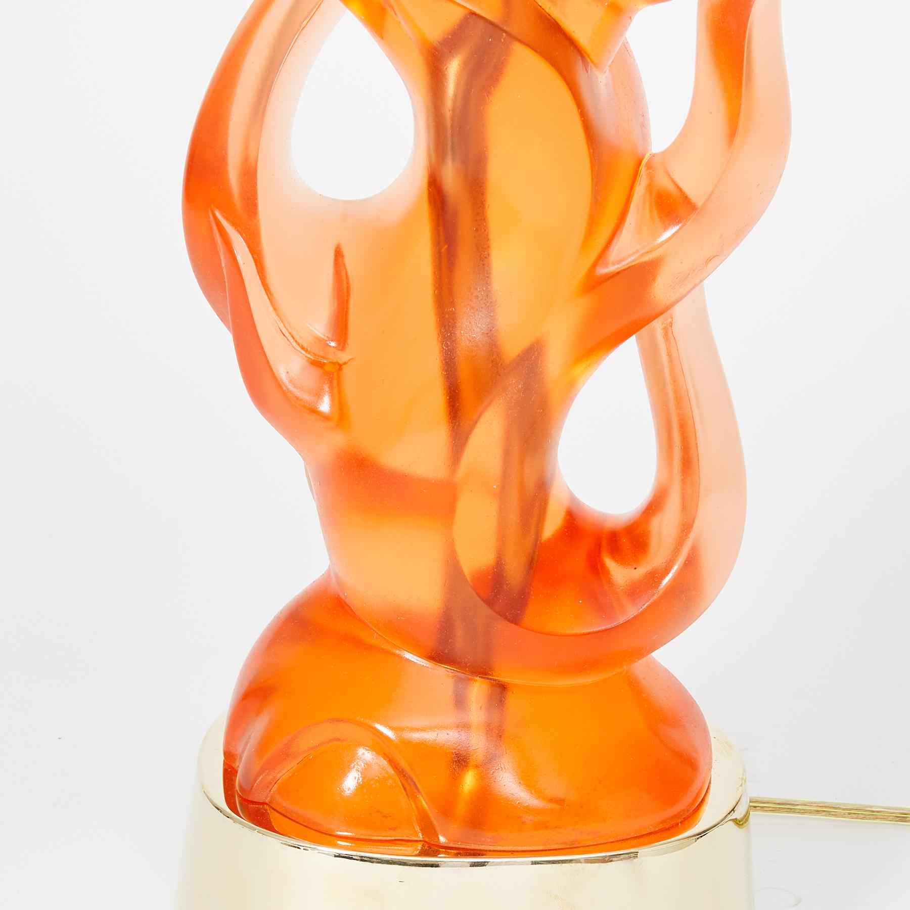 Pair of Candela Lamps in Tangerine by David Duncan Studio In New Condition For Sale In New York, NY