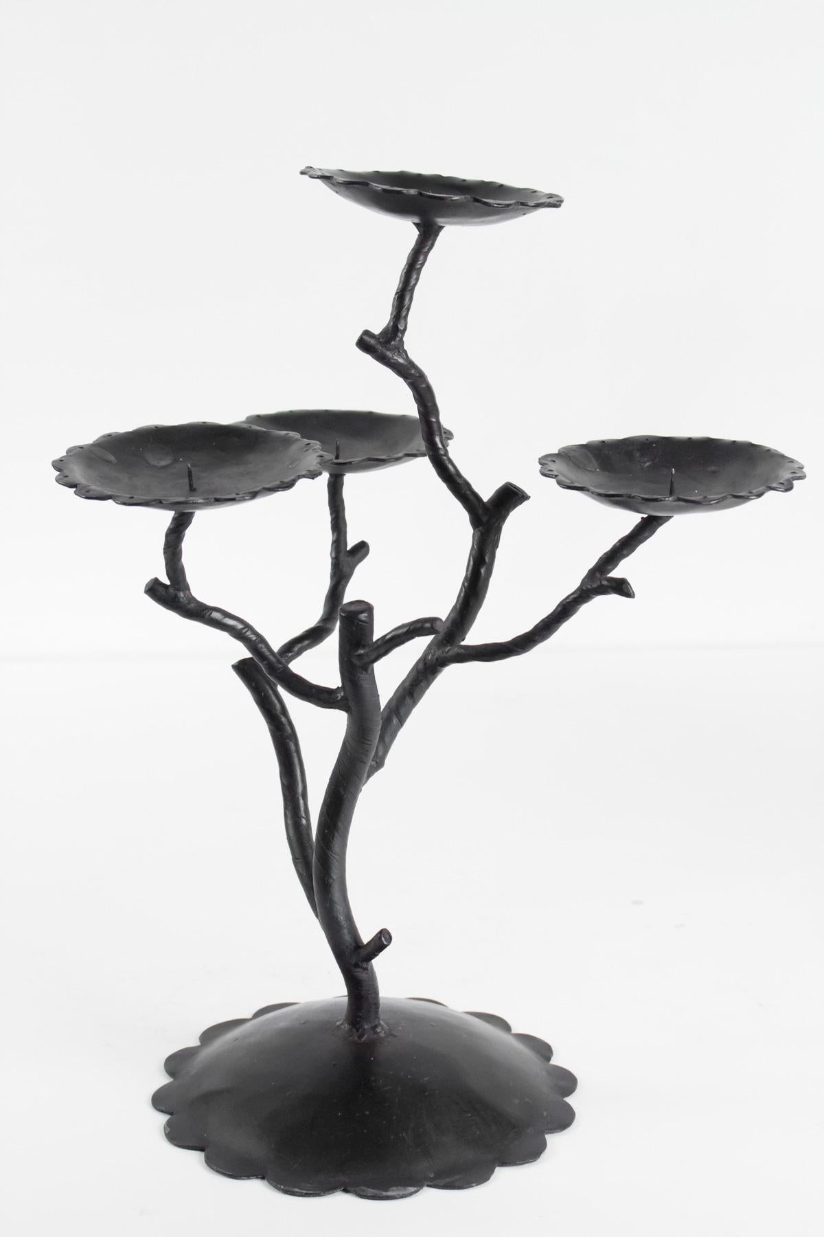 Pair of Candelabra 4 Branches, 20th Century, Modern Art For Sale 2