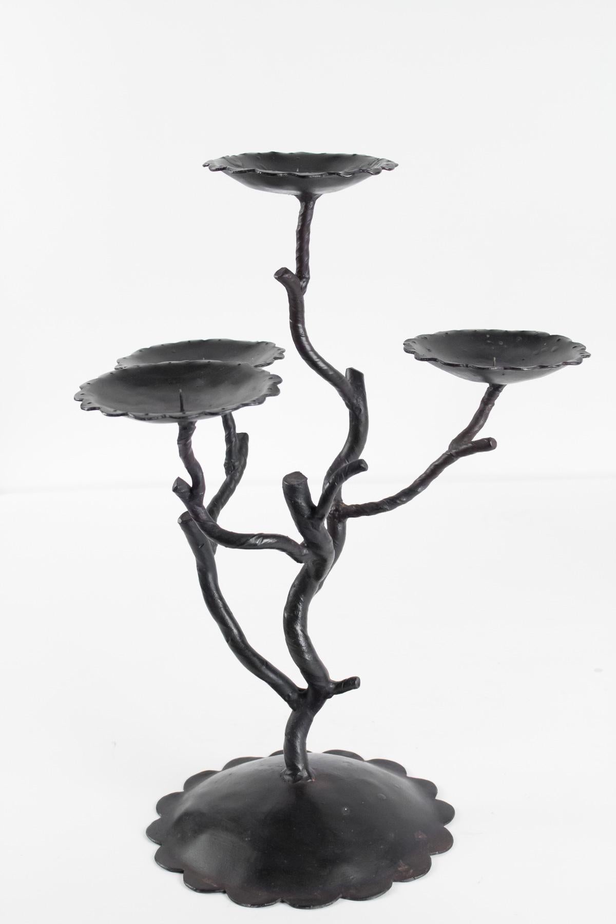 Pair of Candelabra 4 Branches, 20th Century, Modern Art For Sale 3