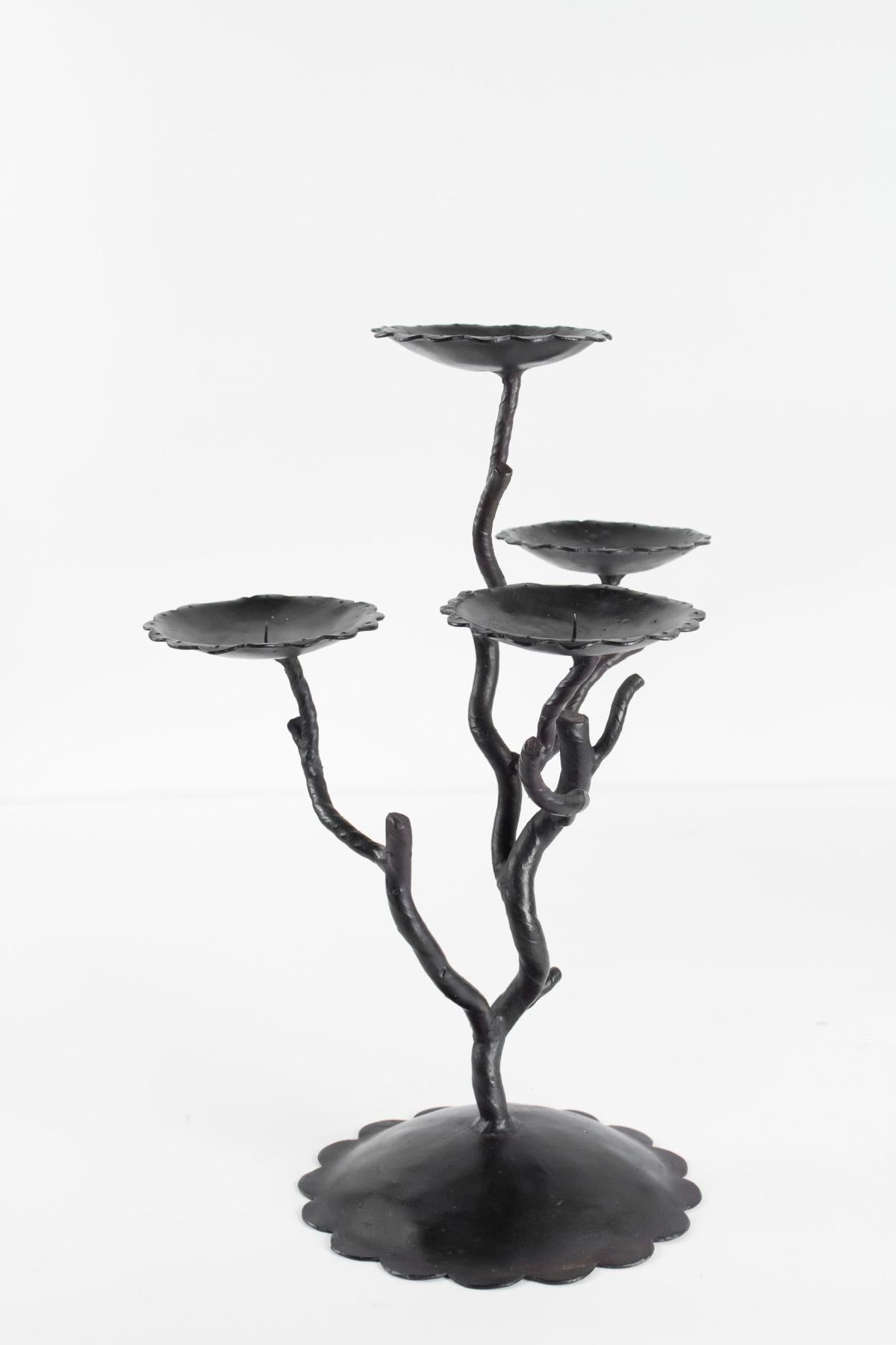 Pair of Candelabra 4 Branches, 20th Century, Modern Art For Sale 4
