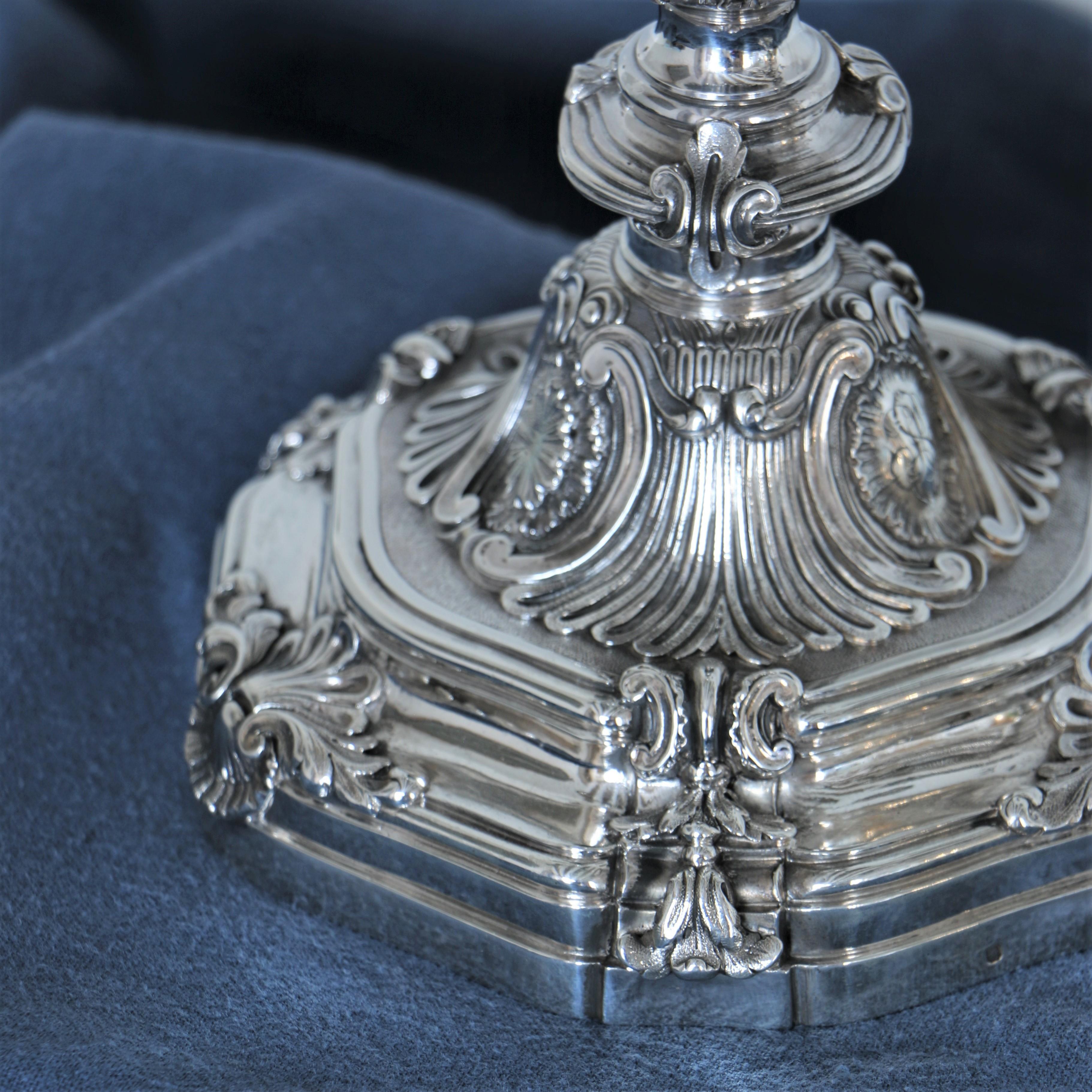 French Pair of Candelabra in Silver from Maison Boin-Taburet
