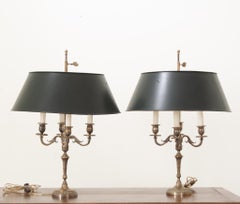 Pair of Candelabra Lamps in the Bouillotte Style