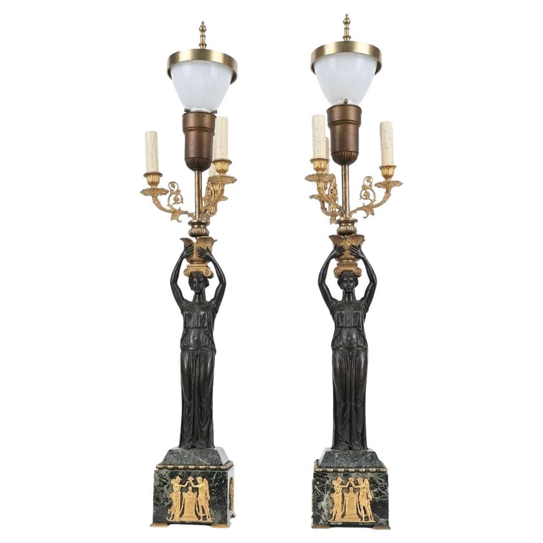 Pair of Candelabra Lamps in the Empire style