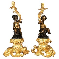 Pair of Candelabra with Putti by Clodion after Claude Michael, 18th Century