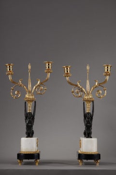 Pair of Candelabras "Aux Sphinges", Directoire Period