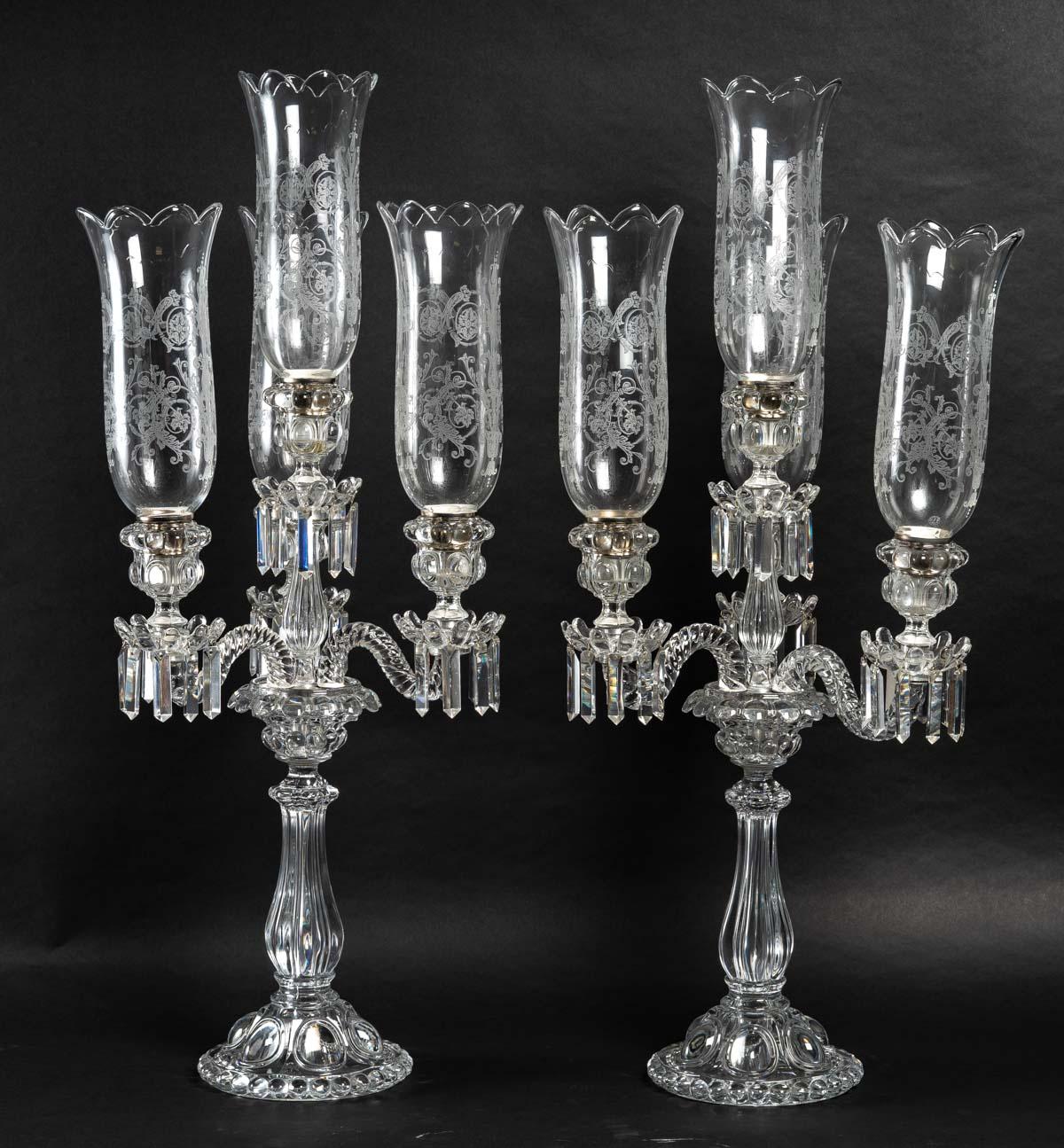 French Pair of Candelabras, Baccarat