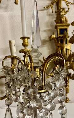 Pair de girandoles cristal and bronze six lights