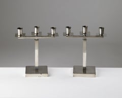 Paire de candélabres conçus par Rolf Engströmer, Fabriksaktiebolaget Kronsilver