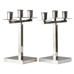 Paire de candélabres conçus par Rolf Engströmer, Fabriksaktiebolaget Kronsilver