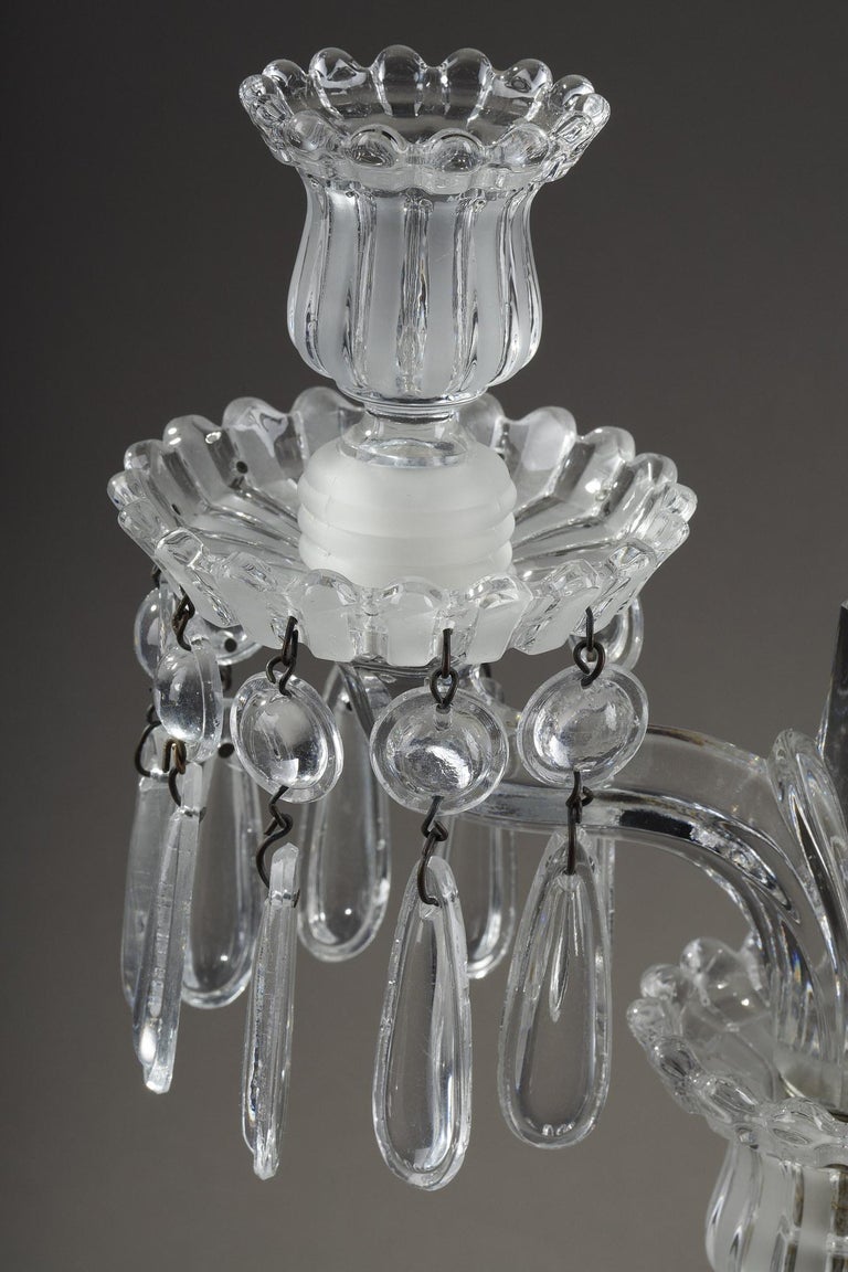 Pair of Candelabras in Baccarat Crystal For Sale 5