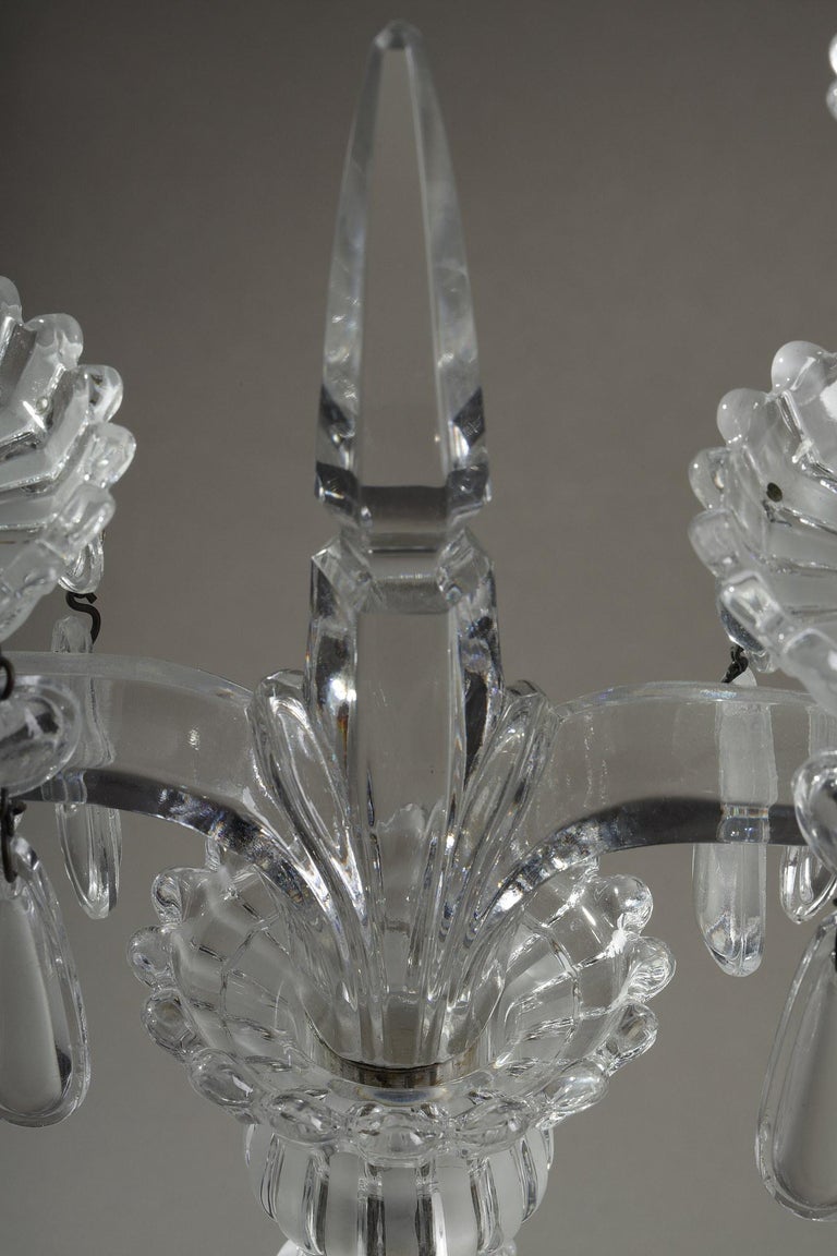 Pair of Candelabras in Baccarat Crystal For Sale 6