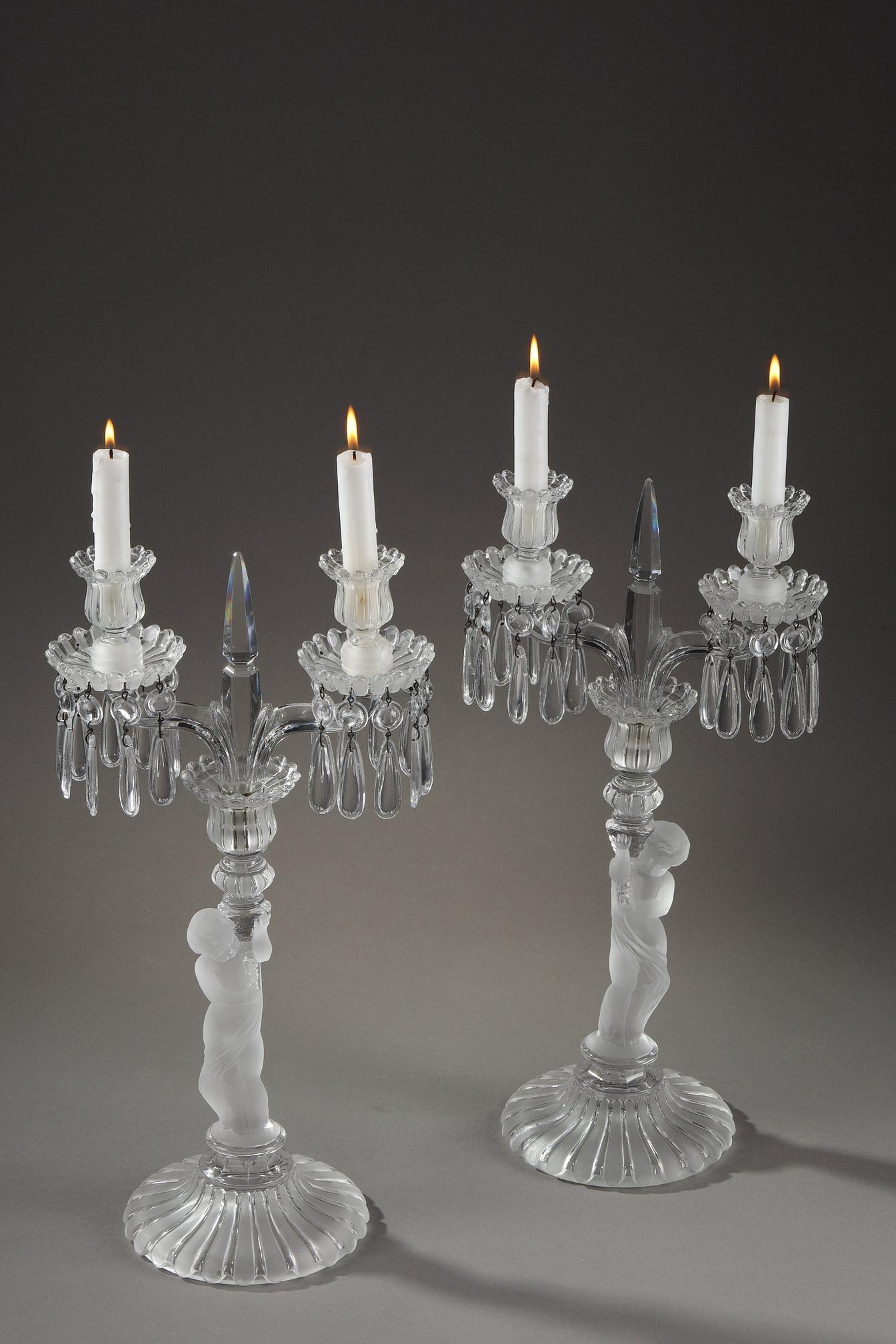 Paire de candélabres en cristal de Baccarat 13