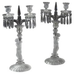 Coppia di candelabri in cristallo Baccarat